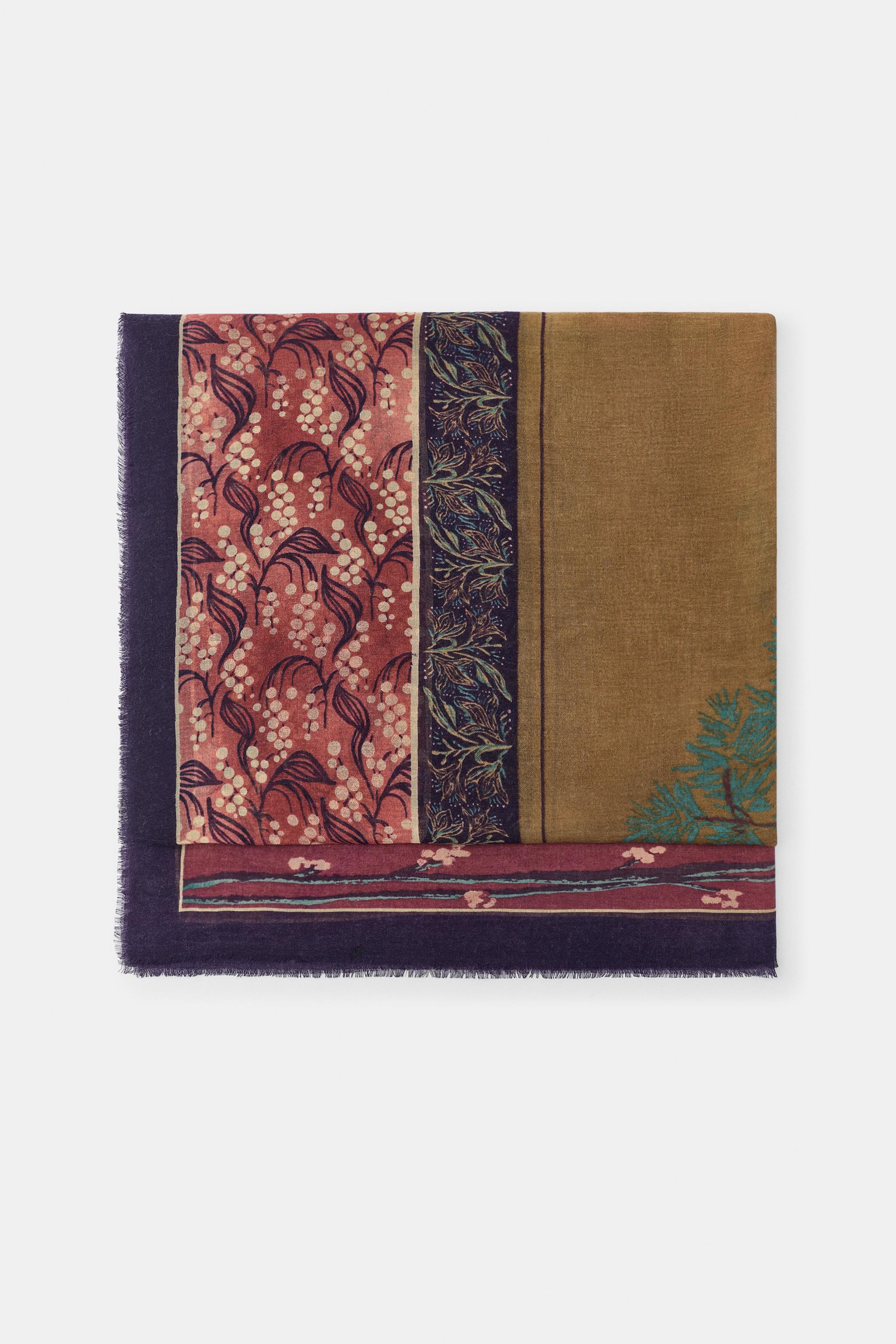WOOL-BLEND PRINTED SCARF